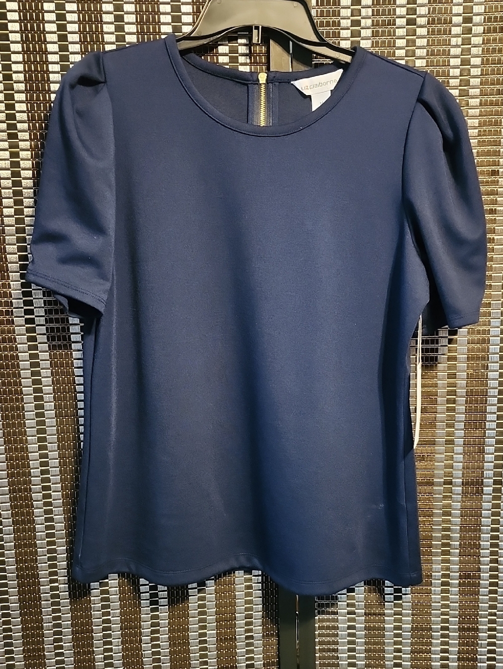 Liz Claiborne Navy Blouse Sz M
